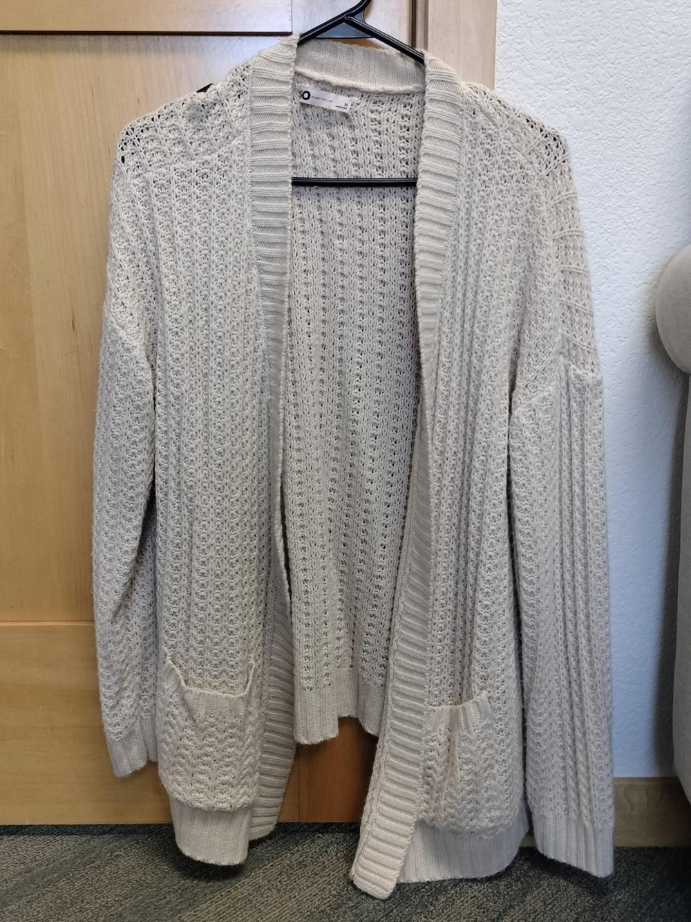SO Cream Open-Front Knit Cardigan